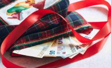 Banconote Euro nella calza